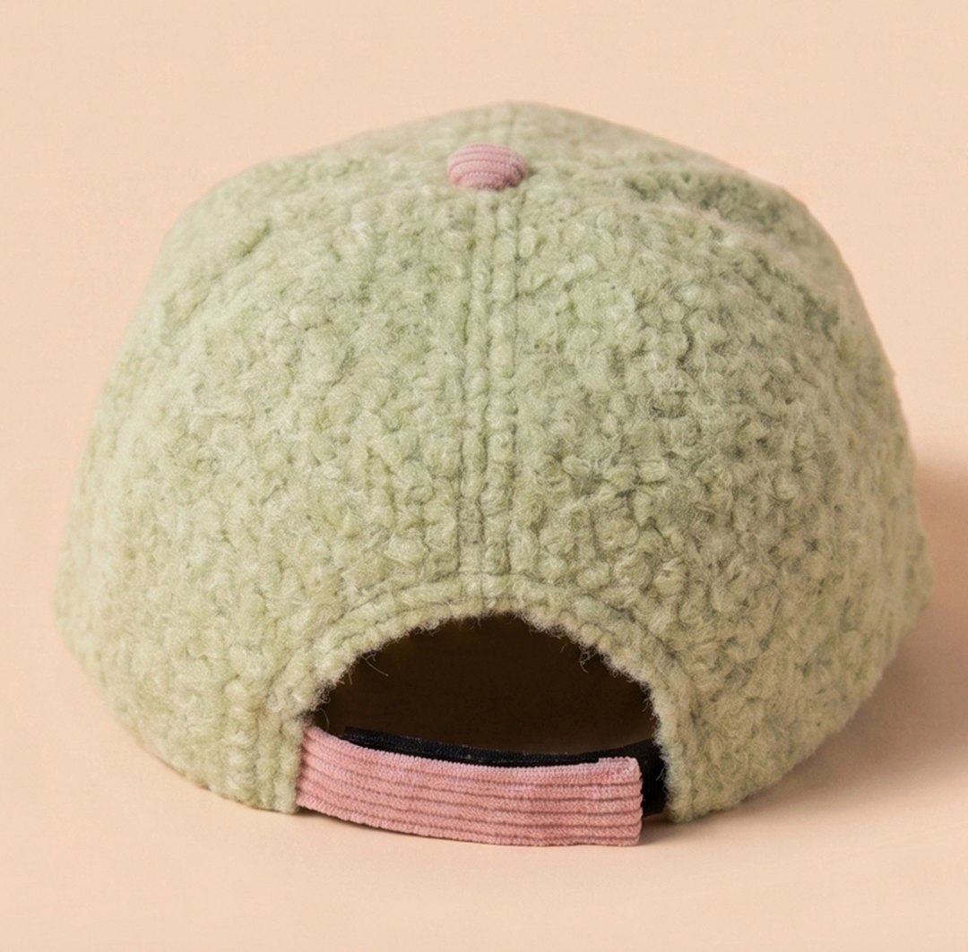 Christmas Tree Embroidered Sherpa &amp; Corduroy Baseball Cap