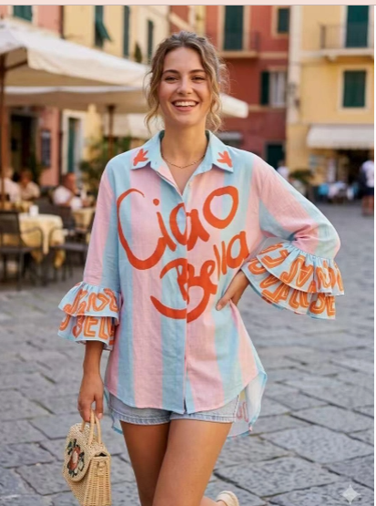 ZOPB2WH Printed Blouses White