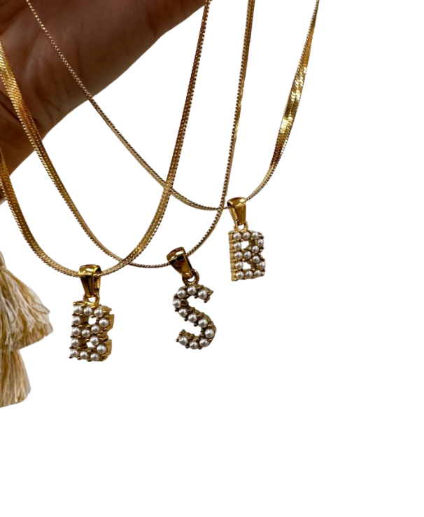 Ari Dainty Pearl Letter Necklace