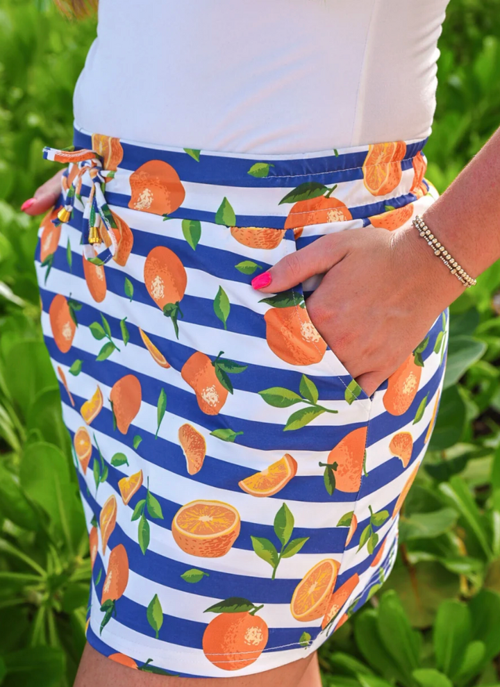 Orange Voyage Striped Skort