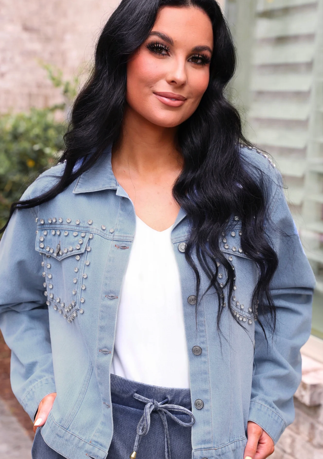 PREORDER- Stella Rhinestone Denim Jacket