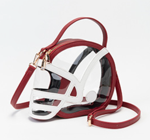 Transparent Gameday Football Helmet Shaped Crossbody Handbag