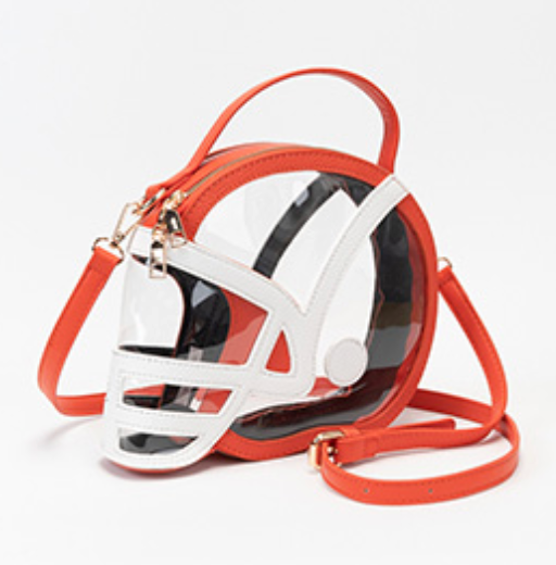 Transparent Gameday Football Helmet Shaped Crossbody Handbag