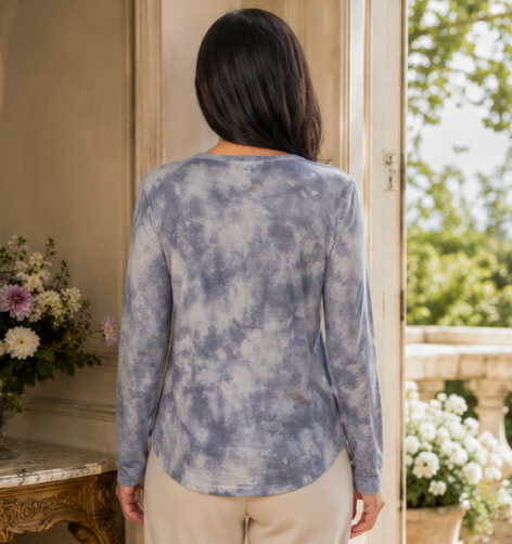 Cloud Wash Long Sleeve Mesh Top 90452-A1