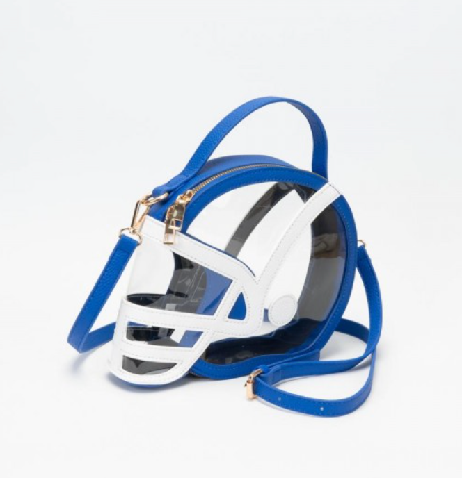 Transparent Gameday Football Helmet Shaped Crossbody Handbag