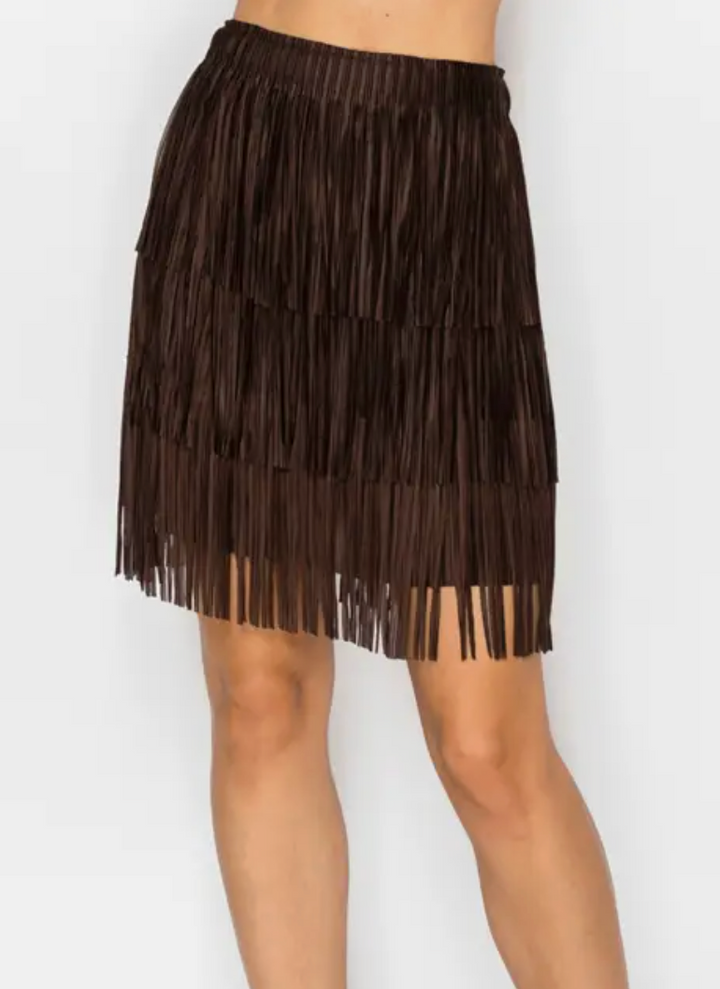 Short Layered Fringe Tiered Skirt -plus and many colors!