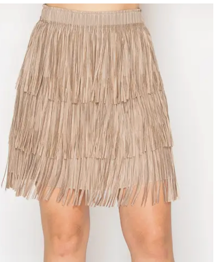 Short Layered Fringe Tiered Skirt -plus and many colors!