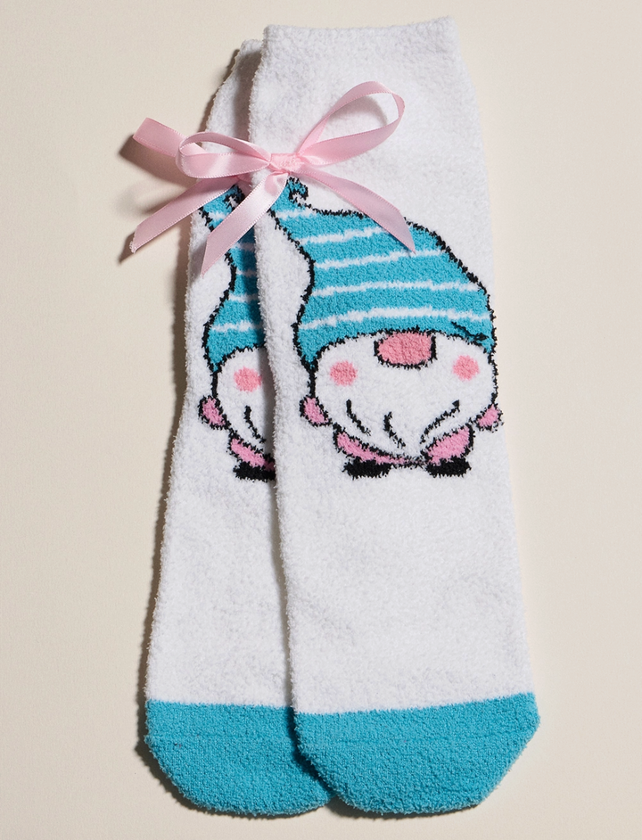Christmas Theme Printing Winter Fuzzy Cozy Socks (4 Pairs)