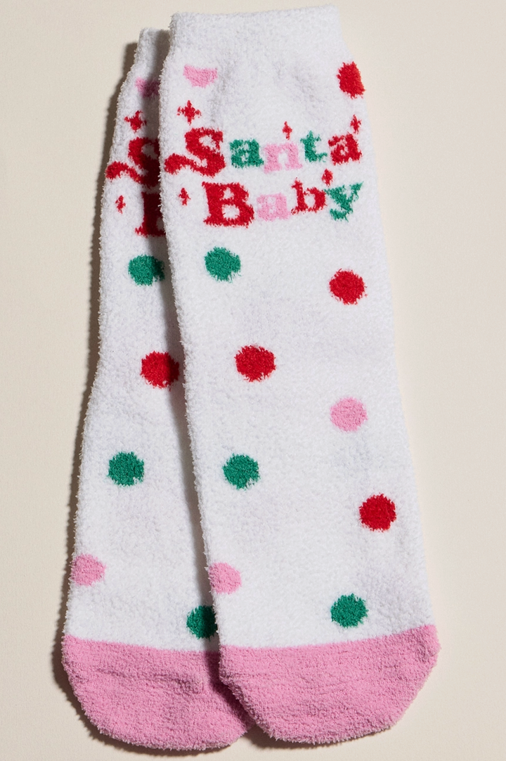 Christmas Theme Printing Winter Fuzzy Cozy Socks (4 Pairs)