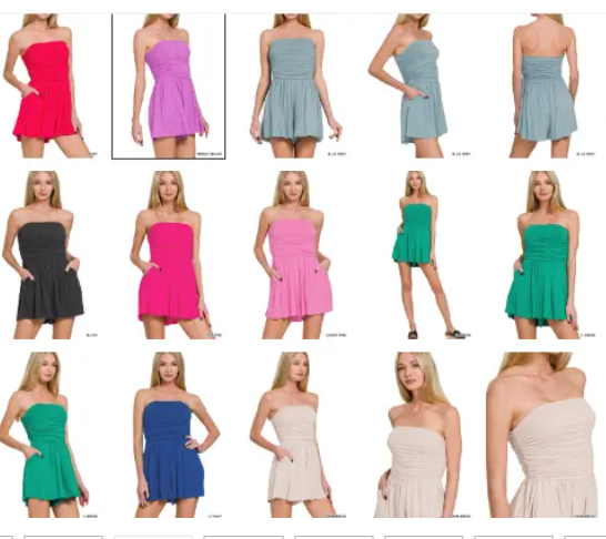 Deneen Devin Strapless Romper by Zenana