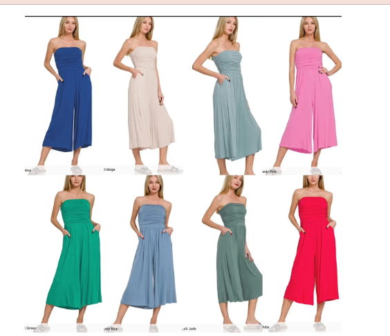 Devon DOUBLE LAYERED STRAPLESS TUBE TOP JUMPSUIT