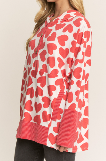Valentine's Day Long Sleeve Hoodie Top
