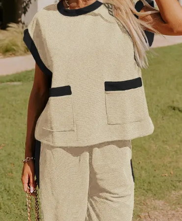 Color Casual Fashion Pocket Two-Piece Suit PREORDER!