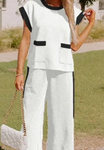 Color Casual Fashion Pocket Two-Piece Suit PREORDER!