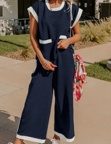 Color Casual Fashion Pocket Two-Piece Suit PREORDER!