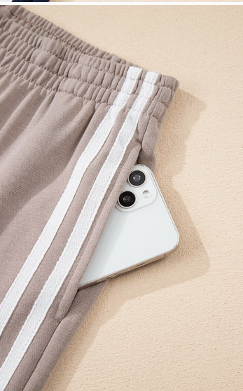 Preorder-Varsity Striped Pullover Elastic Sweatpants 2pcs Outfit S-Xl