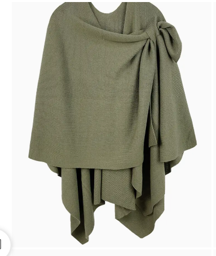 Solid Ruana with Shoulder Strap