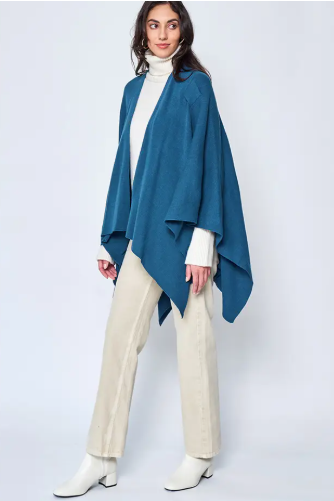 Solid Ruana with Shoulder Strap