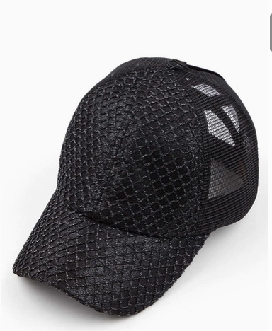 Glitter Nets and Criss-Cross Band Pony Cap