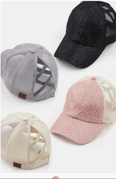 Glitter Nets and Criss-Cross Band Pony Cap