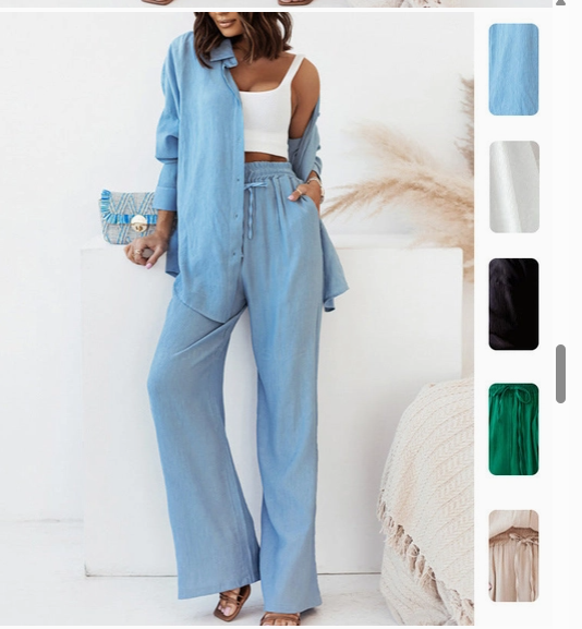 Women's Two-Piece Set High-Waisted Trousers Casual Stylish(plus too)