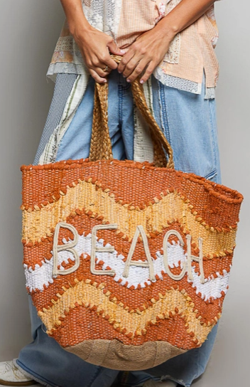 POL Beach Letter Woven Braided Tote Bag (PREORDER 5/29)