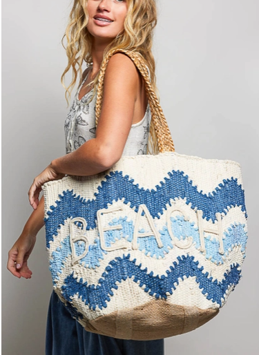 POL Beach Letter Woven Braided Tote Bag (PREORDER 5/29)