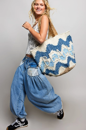 POL Beach Letter Woven Braided Tote Bag (PREORDER 5/29)