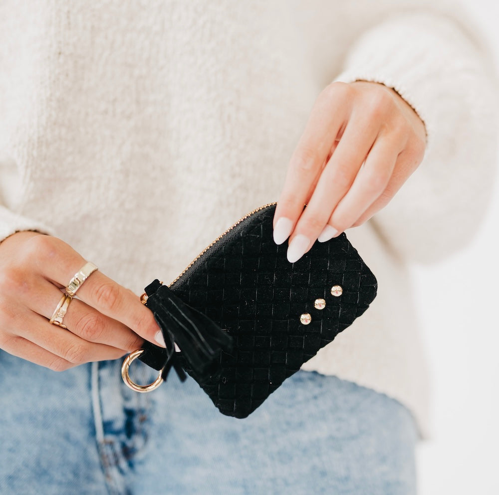 Suede Paris Card Wallet-Wallet-Pretty Simple
