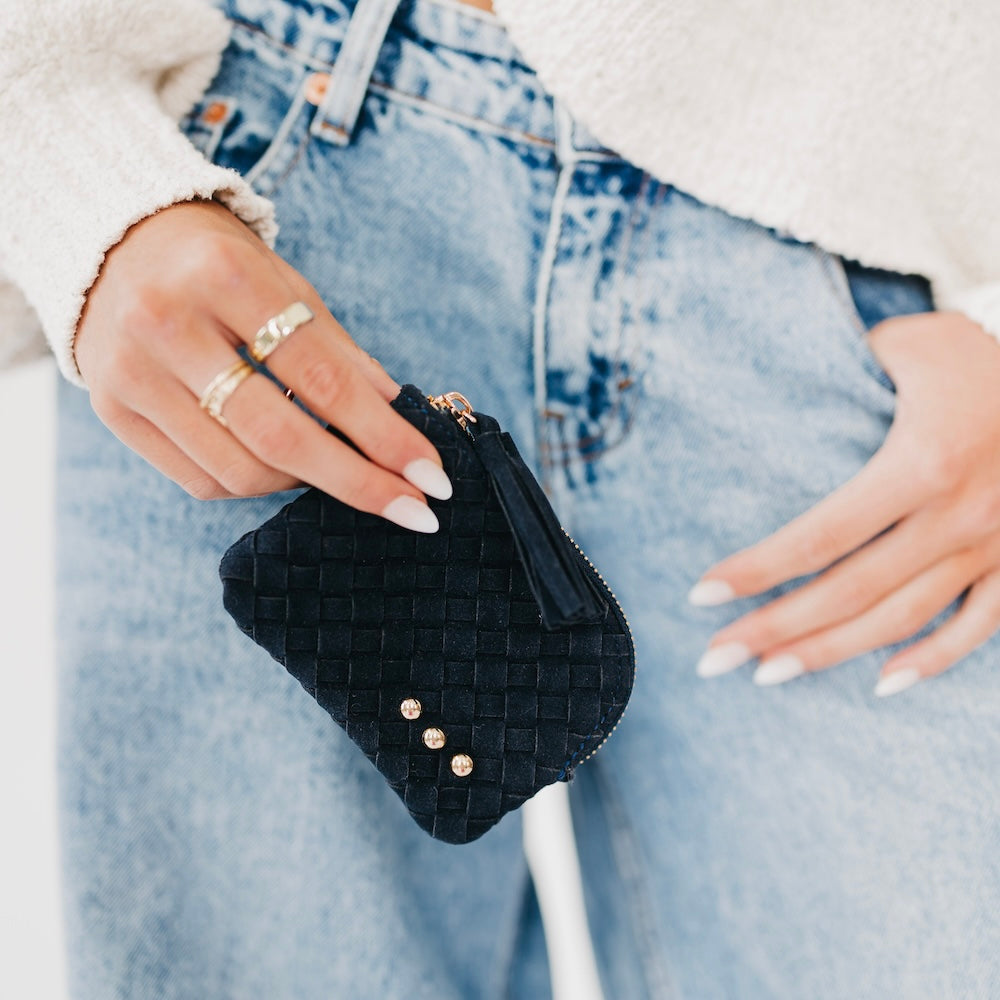 Suede Paris Card Wallet-Wallet-Pretty Simple