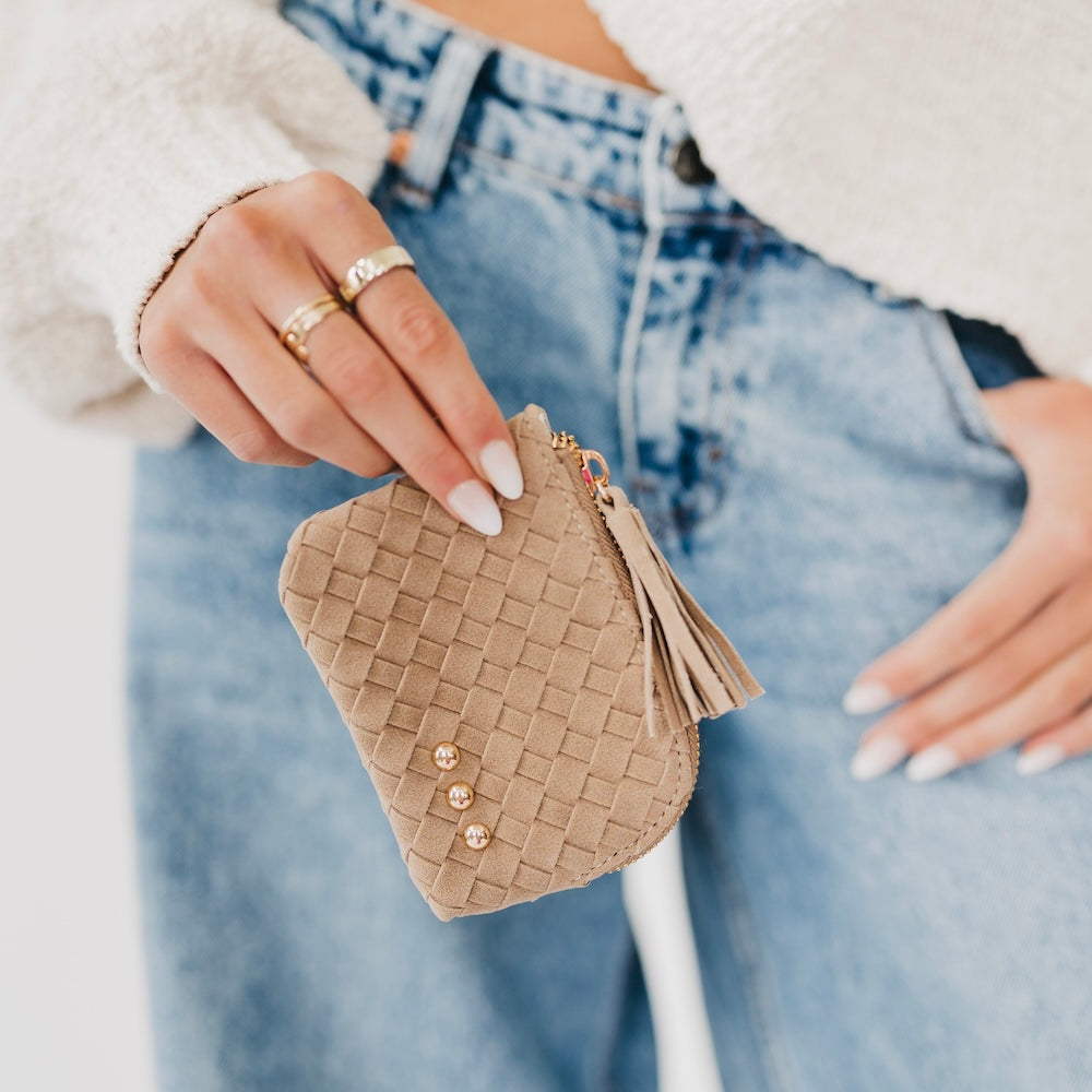 Suede Paris Card Wallet-Wallet-Pretty Simple