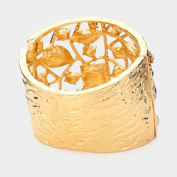 Multi Stone Embellished Hinged Bracelet