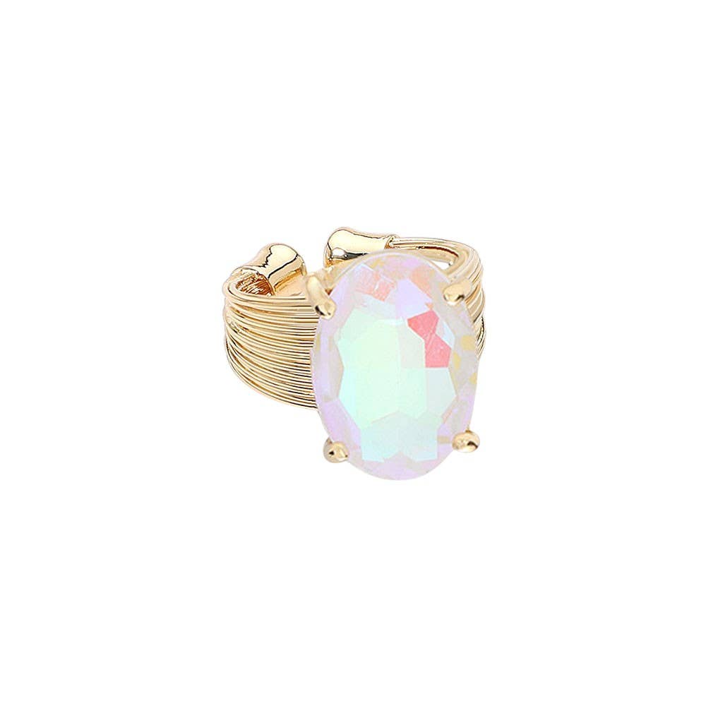 Oval Cut Stone Adjustable Ring