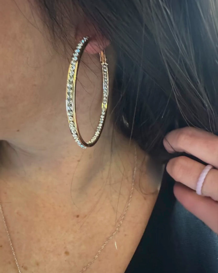 Inside Out Crystal Hoops