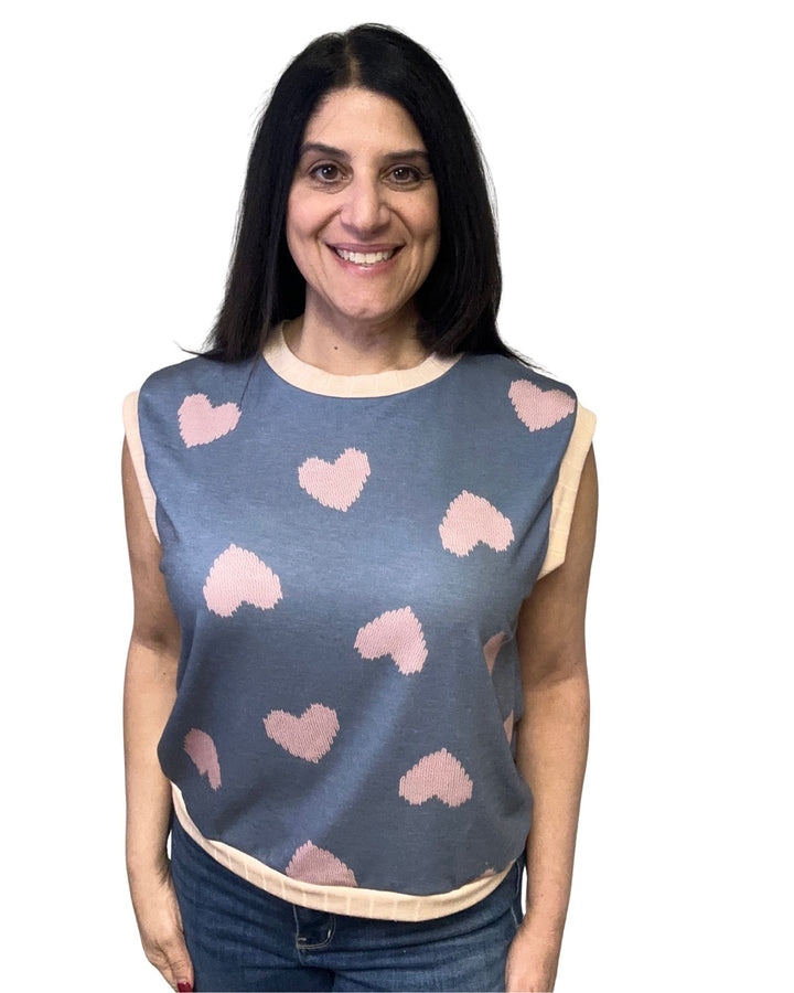 Heart to Heart Short Sleeve French Terry Vest