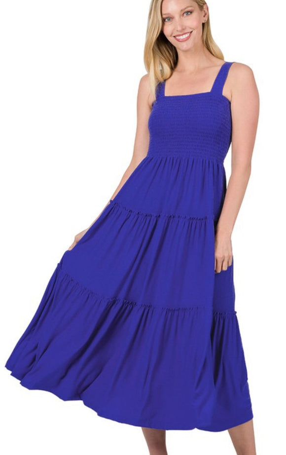 Tasha Tiered Midi Dress (NEW COLORS)