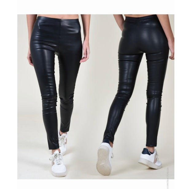 Black Currant Leather Legging