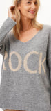 Spirit of “Rock” Gold Shimmer Sweater (One Size)