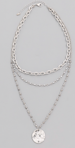Precious Hammered Disc Necklace