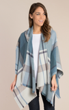 Patchwork Plaid Hooded Wrap