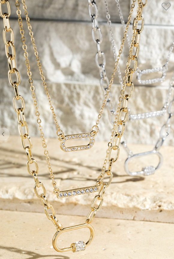 Charming Pave Crystal Necklace Set