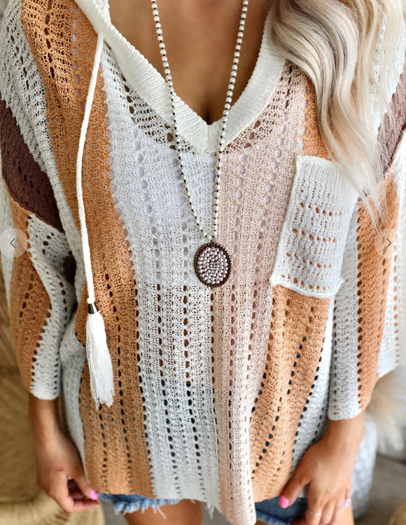 Tawny Striped Colorblock Sweater