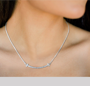 Dainty Smile Bar Necklace