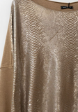 Silver Foil Snake Print Sweater (5 colors)
