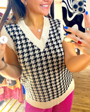 Audrey Houndstooth Sweater Vest (2 colors)
