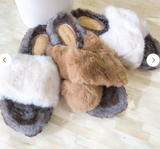 Feeling Cozy Slippers (Brown & White)