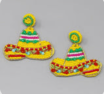 Multi Color Sombrero Earrings