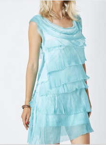 Summerwind Silk Ruffle Dress (Multiple Colors)