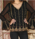 Luxe Beaded Bell Blouse